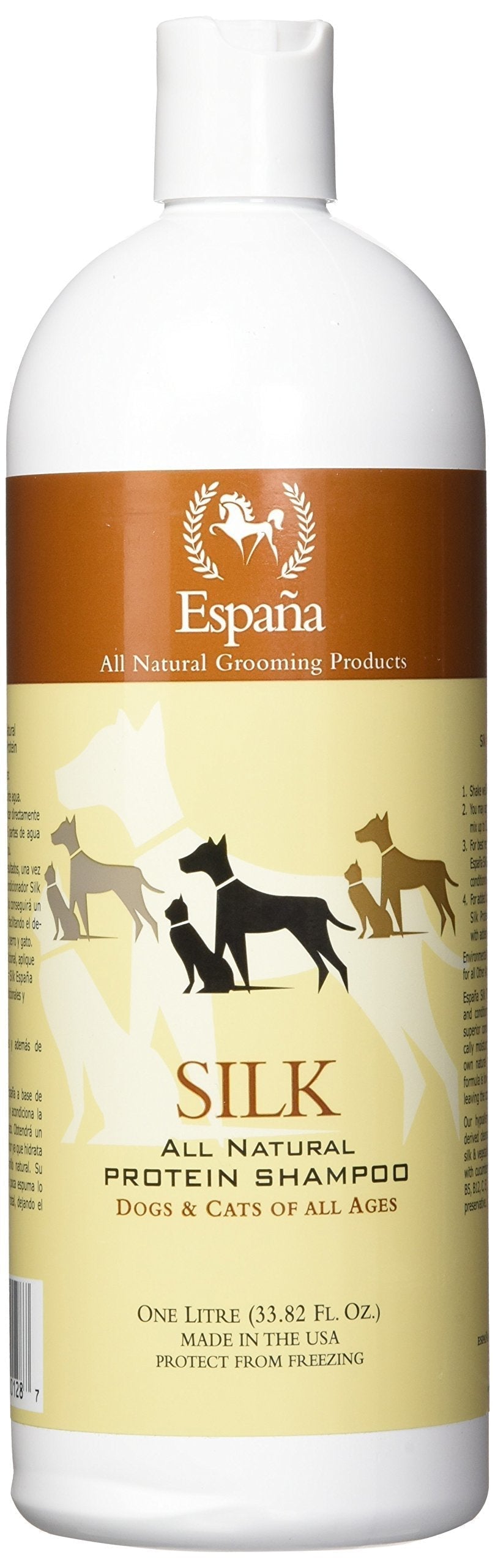 [Australia] - Espana Silk ESP0030DC Specially Formulated Silk Protein Shampoo for Dogs and Cats 1L-33.82 Ounce Dog and Cat 