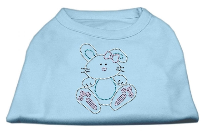 [Australia] - Mirage Pet Products Bunny Rhinestone Dog Shirt, X-Large, Baby Blue 