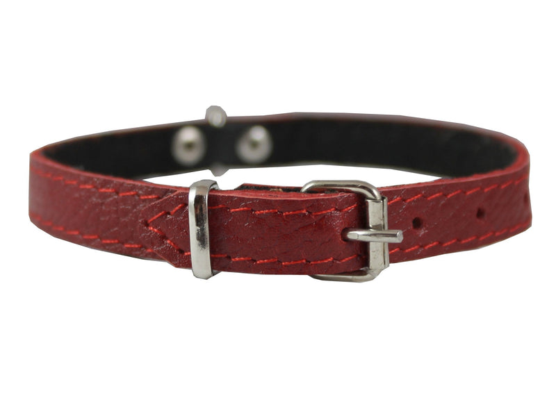 [Australia] - Dogs My Love Genuine Leather Felt Padded Dog Collar X-Small 11" x1/2" Wide Fits 8"-10" Neck, Chihuahua, Puppies 