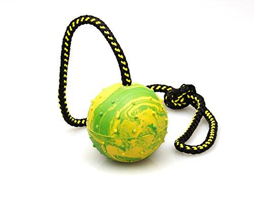 [Australia] - Dog Ball, K9 Ball, Solid Rubber Ball on Rope for Reward, Fetch, Play 3 in (75mm) 