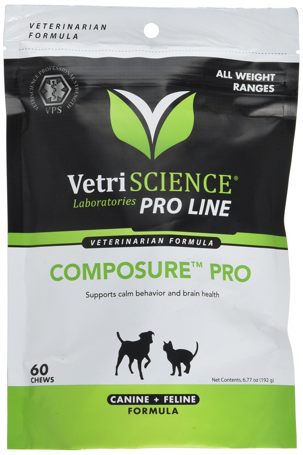 VetriScience Composure Pro Bite Size Chews for Dogs and Cats - Chicken Flavor Pet Relaxants & Anti-Anxiety Treatment - 60 Soft Chews - PawsPlanet Australia