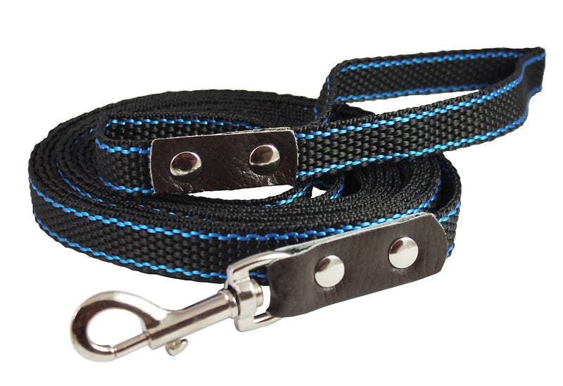 [Australia] - Heavy Duty Nylon Dog Leash with Leather Enforced Snap for Large Breeds 10 Ft 