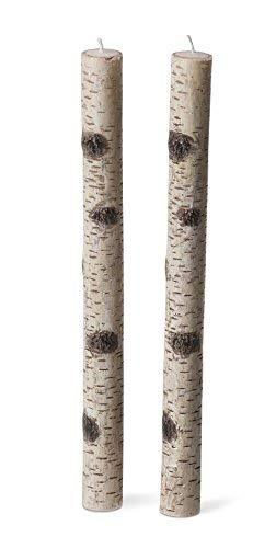 Set of 2 - Birch Bark Taper Candles - PawsPlanet Australia