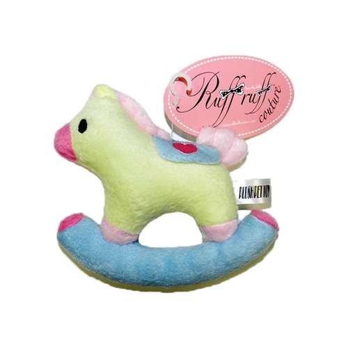 [Australia] - Ruff Ruff Couture Rocking Horse Pet Plush Toy for Small Dogs Funny Squeaky Toys Pet Dog Teeth Puppy Chew Sound Novelty for Small Dogs Plush Dog Toys 