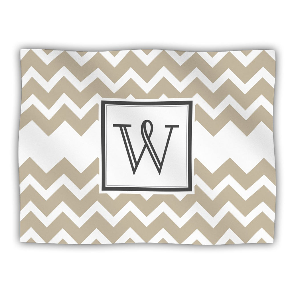 [Australia] - KESS InHouse Kess Original 'Monogram Chevron Tan Letter W' Dog Blanket, 40 by 30-Inch 