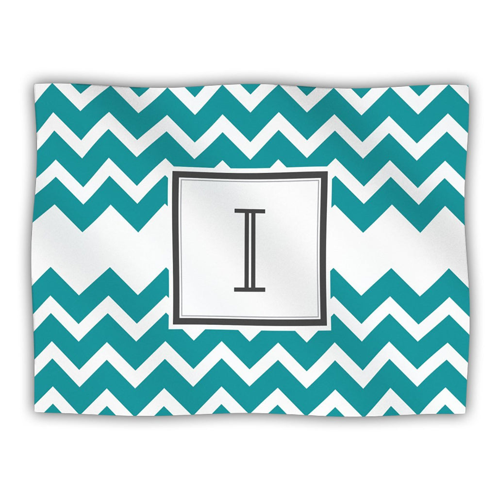 [Australia] - KESS InHouse Kess Original 'Monogram Chevron Teal Letter I' Dog Blanket, 40 by 30-Inch 