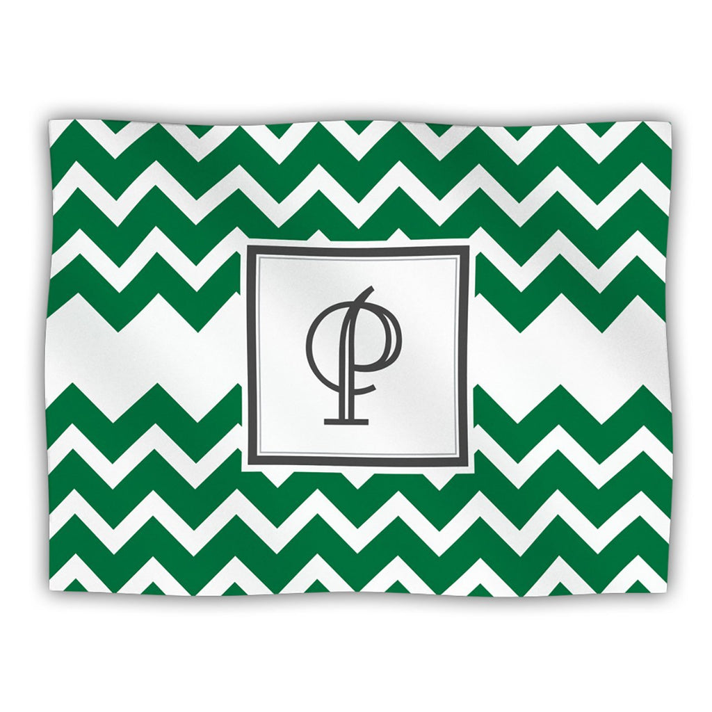 [Australia] - KESS InHouse Kess Original 'Monogram Chevron Green Letter P' Dog Blanket, 40 by 30-Inch 