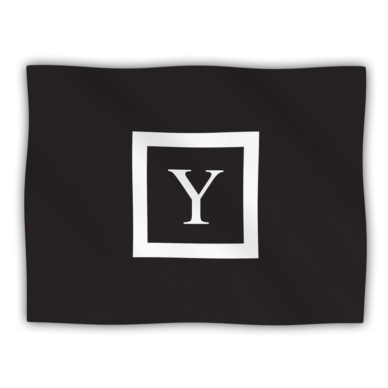 [Australia] - KESS InHouse Kess Original 'Monogram Solid Black Letter Y' Dog Blanket, 40 by 30-Inch 