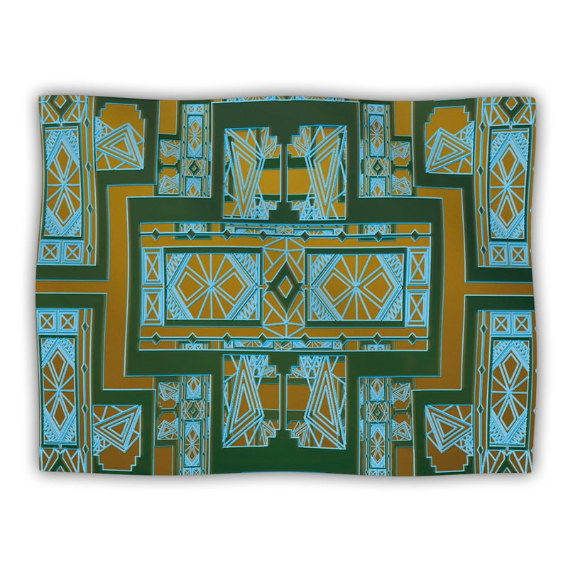 [Australia] - KESS InHouse Nika Martinez 'Golden Art Deco Green and Blue' Dog Blanket, 40 by 30-Inch 