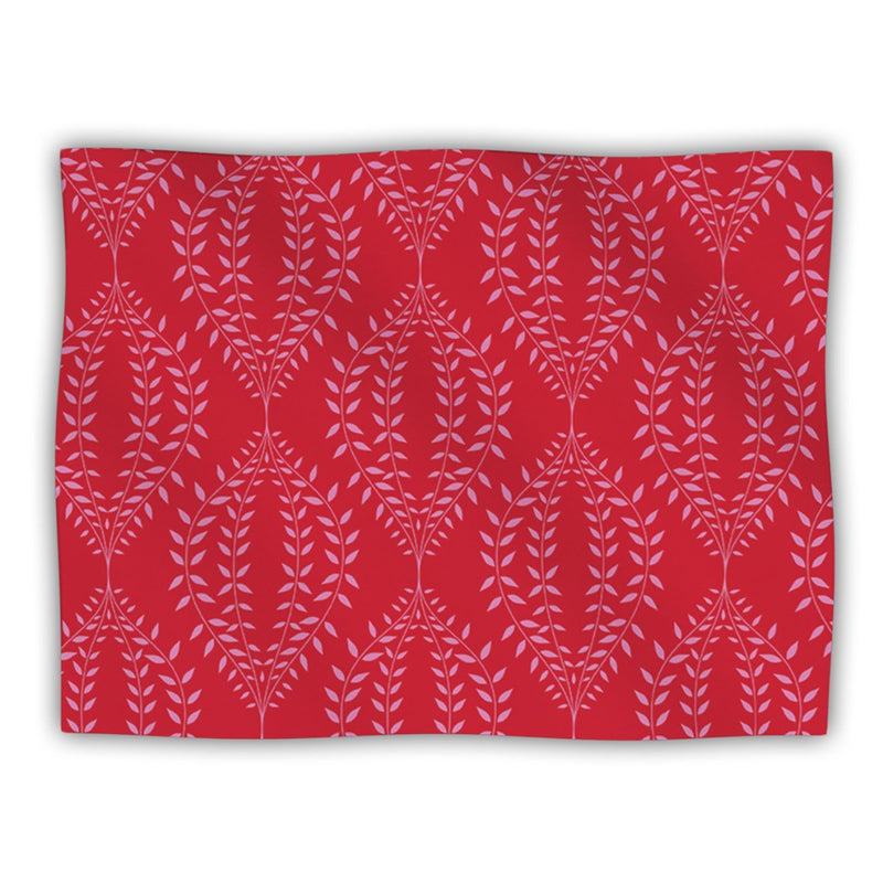 [Australia] - KESS InHouse Anneline Sophia Laurel Leaf Red Maroon Floral Dog Blanket, 60 by 50-Inch 