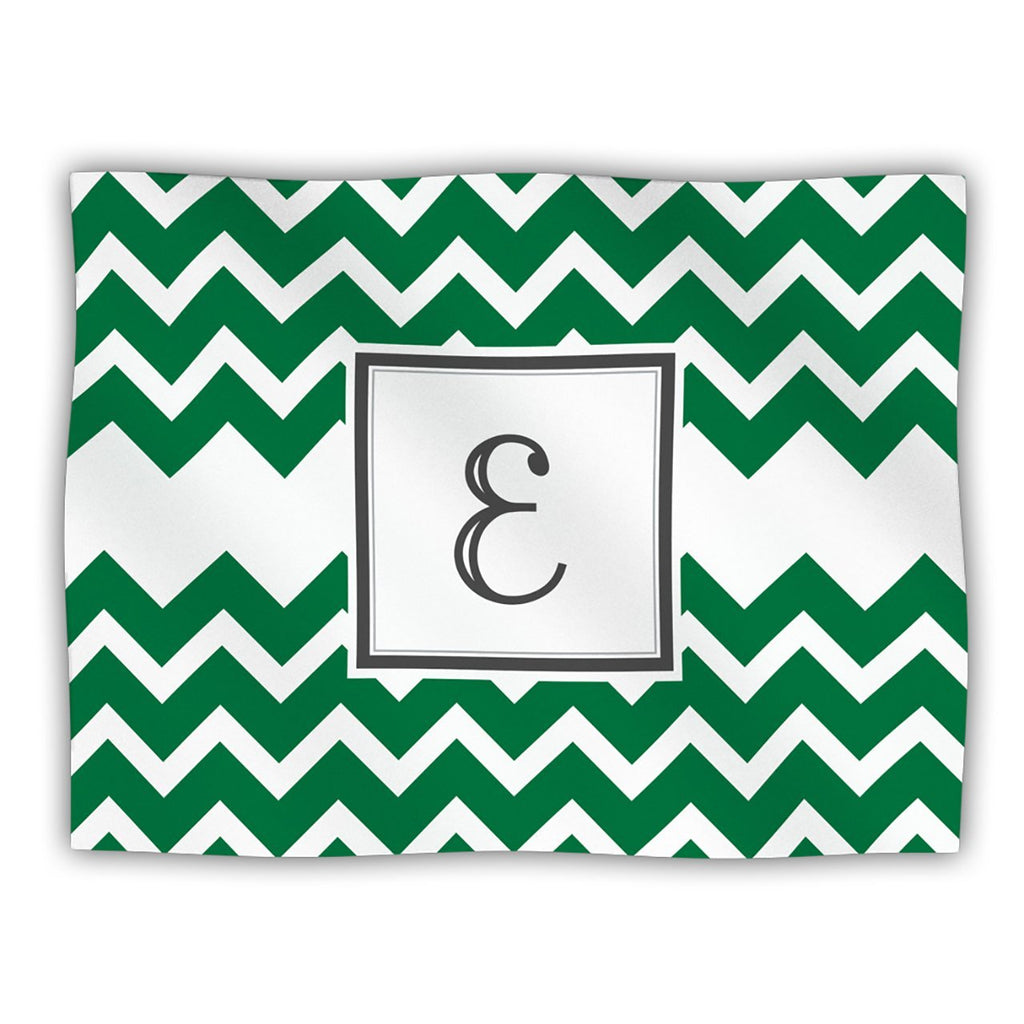 [Australia] - KESS InHouse Kess Original Monogram Chevron Green Letter E Pet Dog Blanket, 60 by 50-Inch 