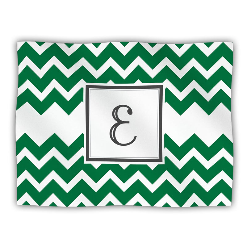 [Australia] - KESS InHouse Kess Original Monogram Chevron Green Letter E Pet Dog Blanket, 60 by 50-Inch 