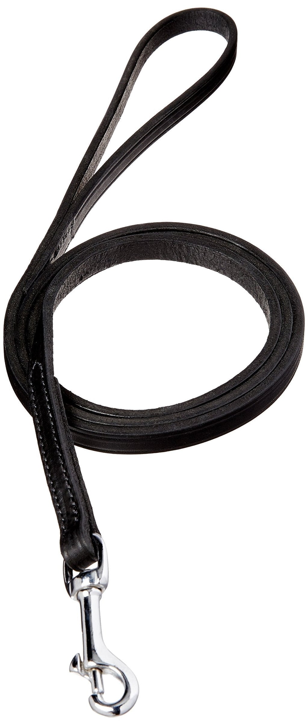 [Australia] - Perri's Leather 1/2-Inch Black Leather Dog Leash, 5-Feet 