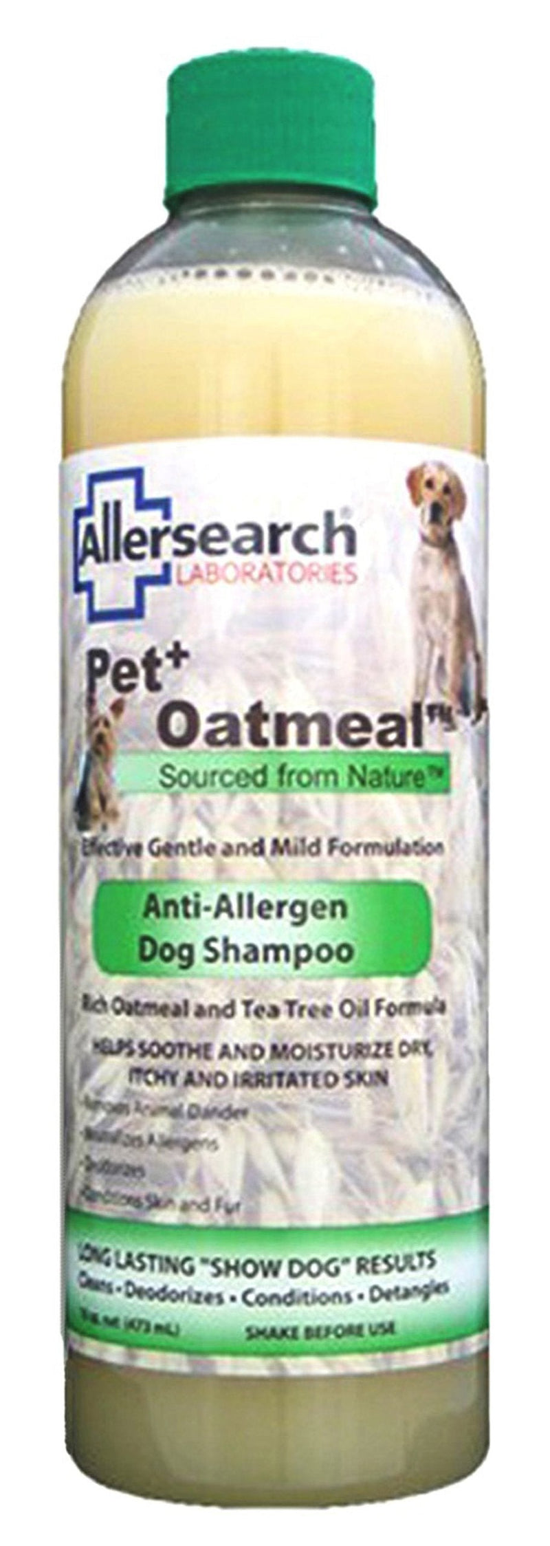 [Australia] - Allersearch Laboratories Pet Plus Oatmeal Anti-Allergen Dog Shampoo 16 Ounce 