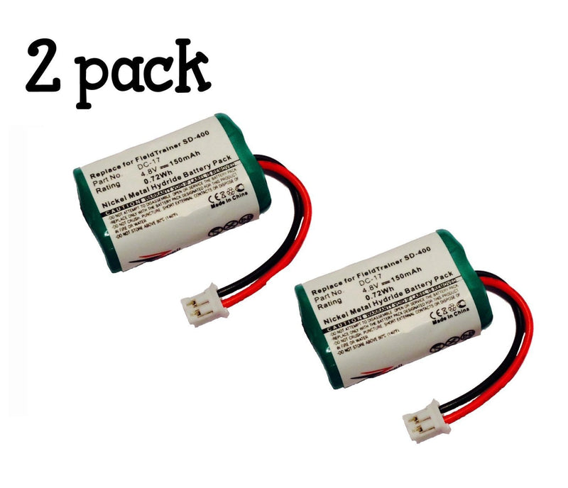 [Australia] - 2-Pack ZZcell Battery for SportDog 650-058 / DC-17 Kinetic MH120AAAL4GC Dogtra FieldTrainer SD-400, SD-800 Receiver SD-400S Dog Collar 150mAh 