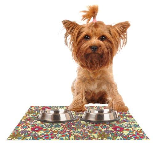 [Australia] - KESS InHouse Julia Grifol My Butterflies and Flowers in Yellow Feeding Mat for Pet Bowl, 24 by 15-Inch 