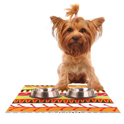 [Australia] - KESS InHouse Jacqueline Milton Salsa-Orange Yellow Red Feeding Mat for Pet Bowl, 24 by 15-Inch 