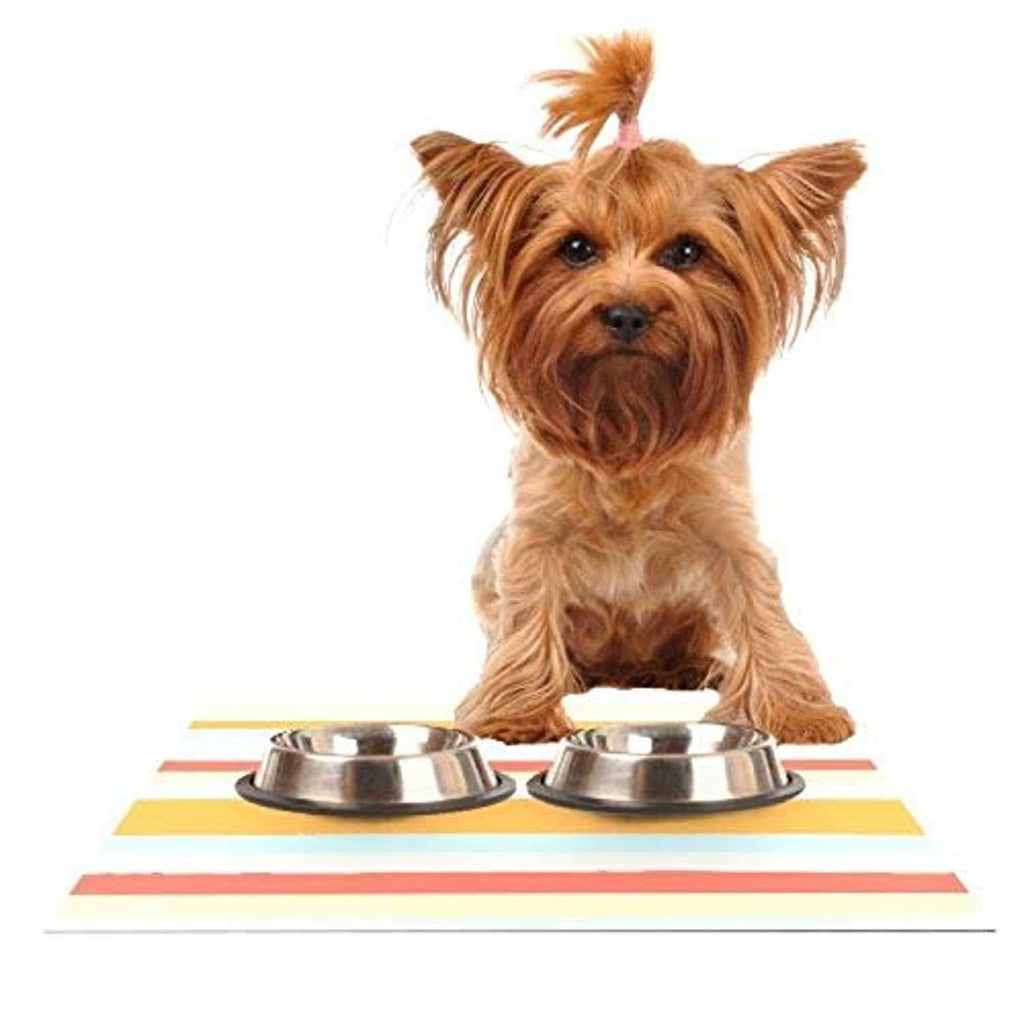 [Australia] - KESS InHouse Nika Martinez Sand Stripes Feeding Mat for Pet Bowl, 24 by 15-Inch 