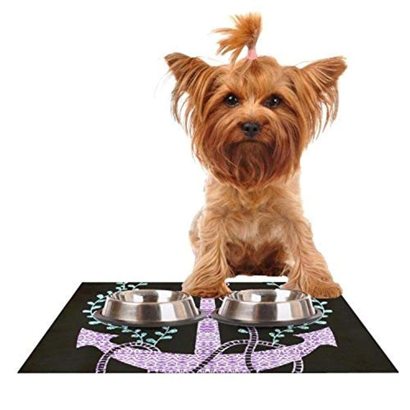 [Australia] - KESS InHouse Pom Graphic Design Tribal Nautica I Feeding Mat for Pet Bowl, 24 by 15-Inch 