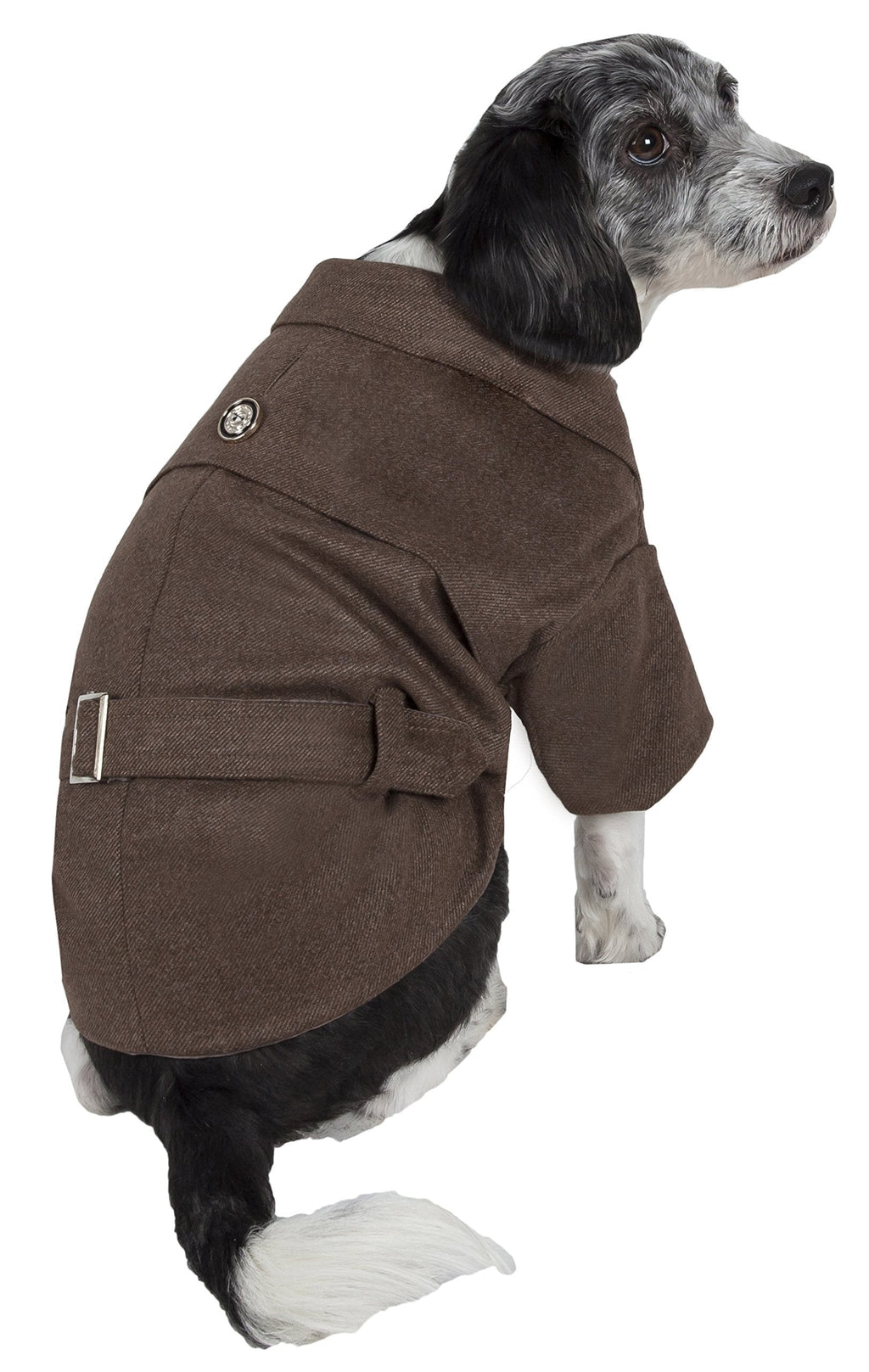 [Australia] - PET LIFE 'Galore' Back-Buckled Fashion Designer Pet Dog Coat Jacket Brown Small 