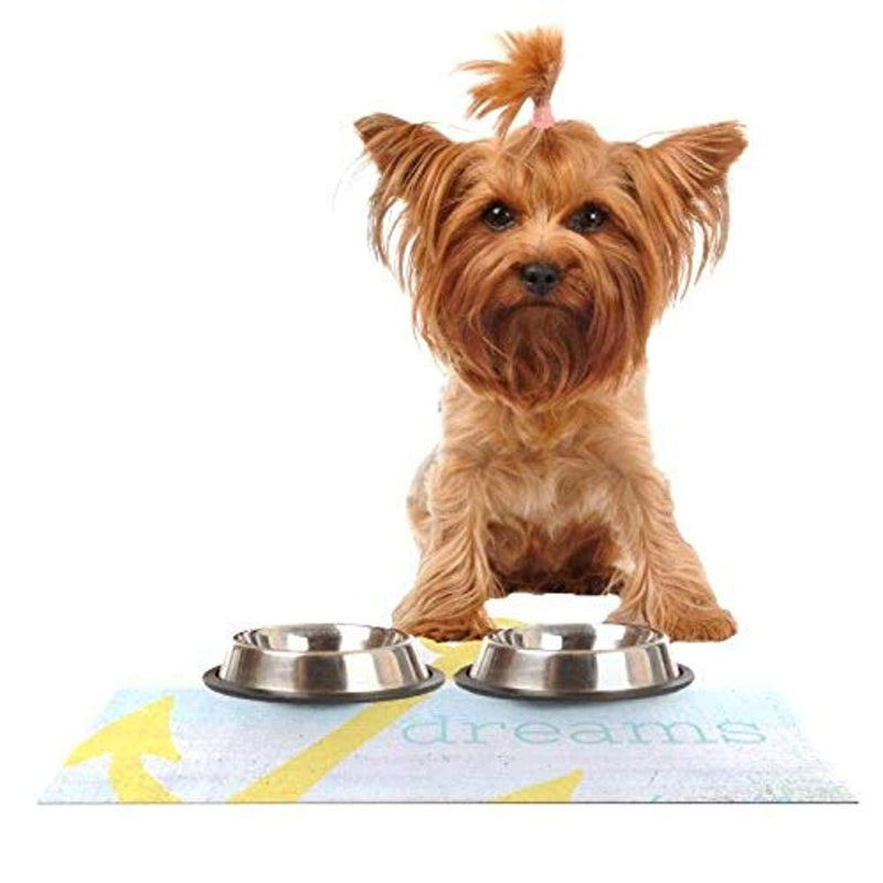 [Australia] - KESS InHouse Alison Coxon Let Your Dreams Set Sail Feeding Mat for Pet Bowl, 24 by 15-Inch 