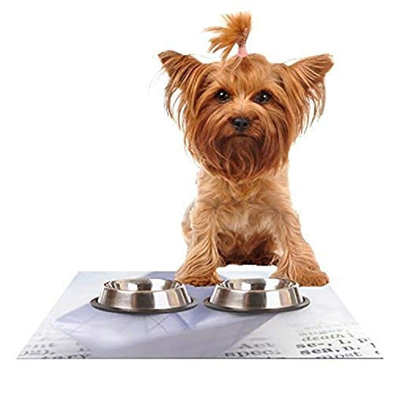 [Australia] - KESS InHouse Ingrid Beddoes at Sea Paper Boat Feeding Mat for Pet Bowl, 18 by 13-Inch 