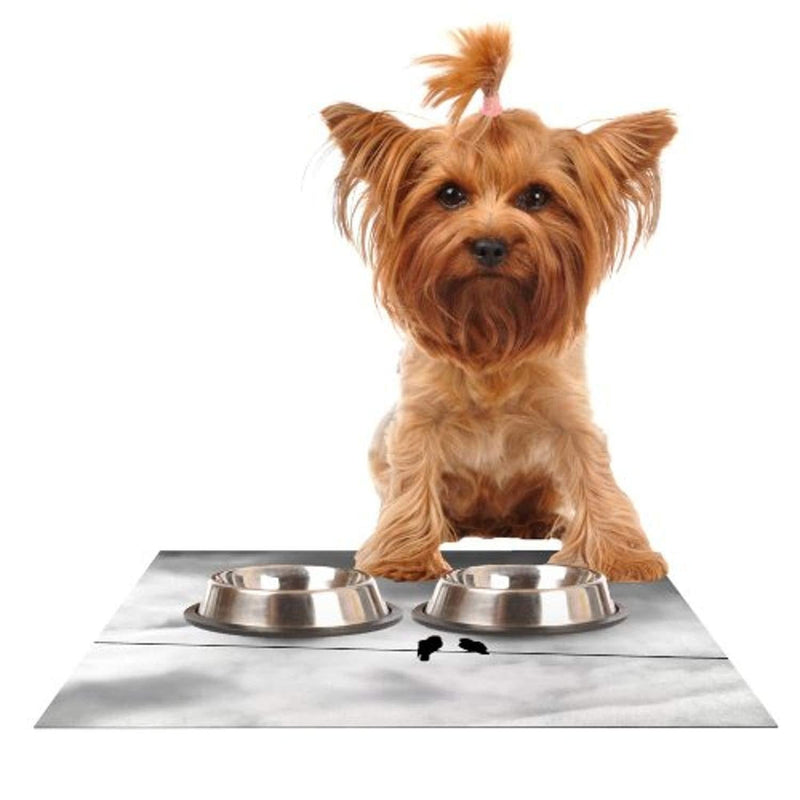 [Australia] - KESS InHouse Debbra Obertanec Friendship Black White Feeding Mat for Pet Bowl, 18 by 13-Inch 