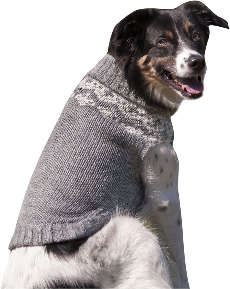 [Australia] - Fashion Pet Soft Fair Isle Dog Sweater Medium Grey 