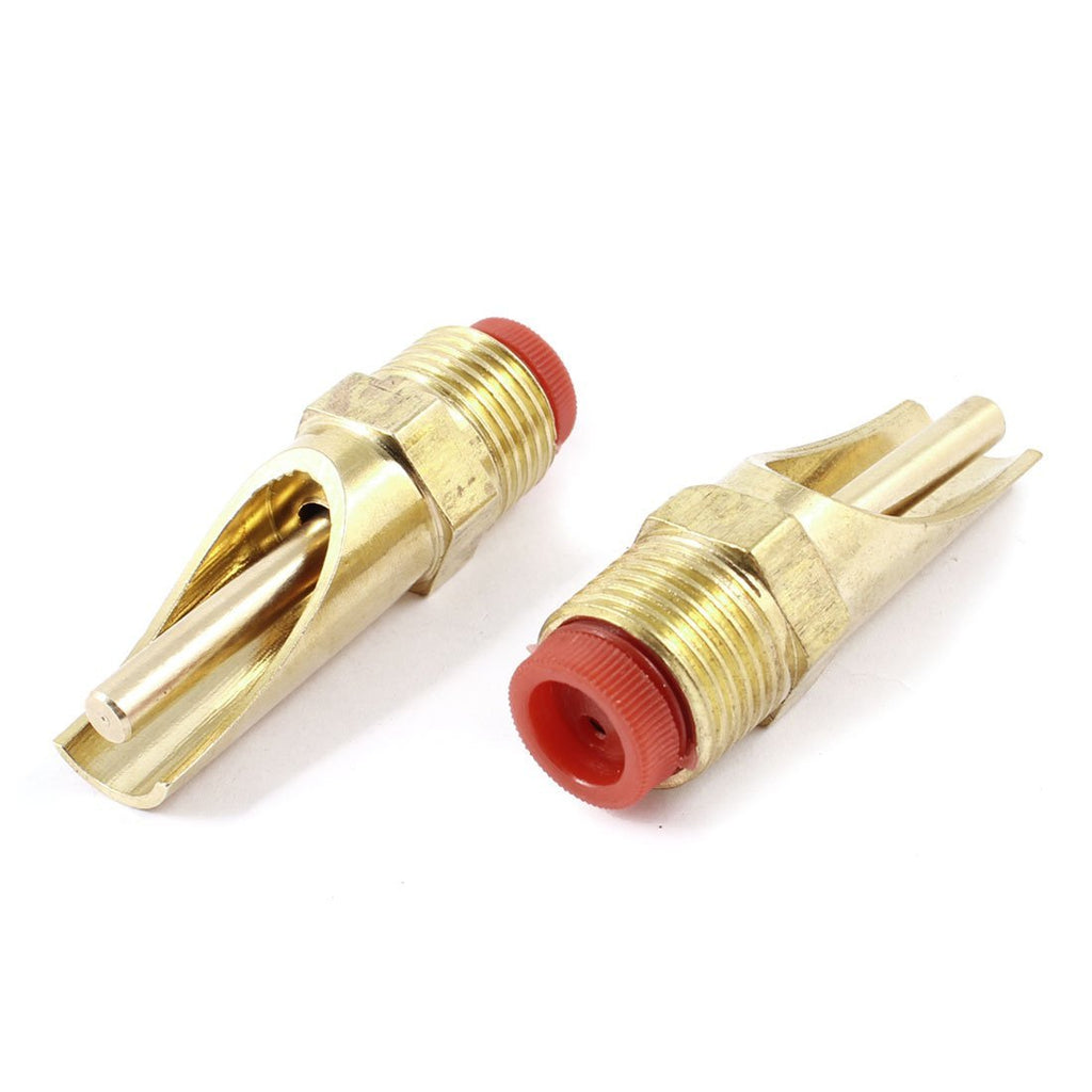 [Australia] - uxcell 2-Piece Pet Screw Connecting Type Drinking Valve Nipple, Gold Tone 