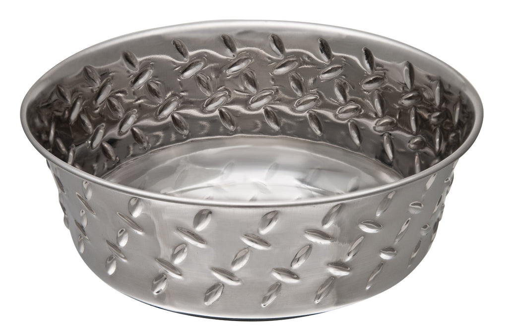 [Australia] - Loving Pets Diamond Plated Dog Bowl with Non-Skid Bottom 3-Quart 