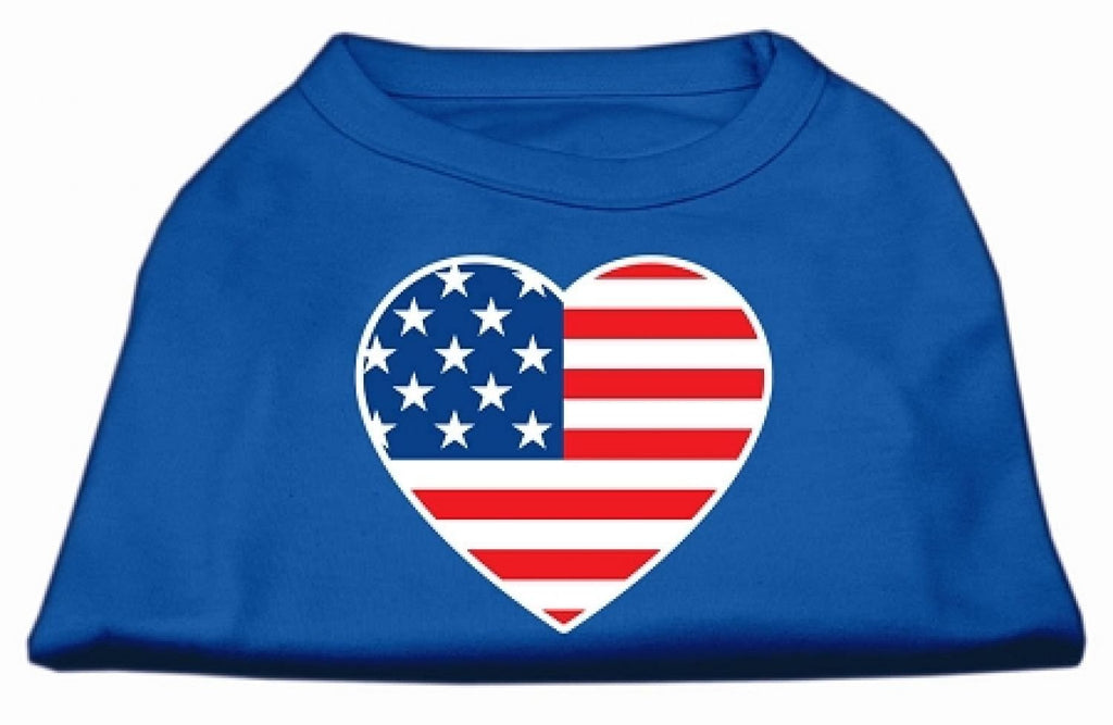 [Australia] - Mirage Pet Products American Flag Heart Screen Print Shirt, 3X-Large, Blue 