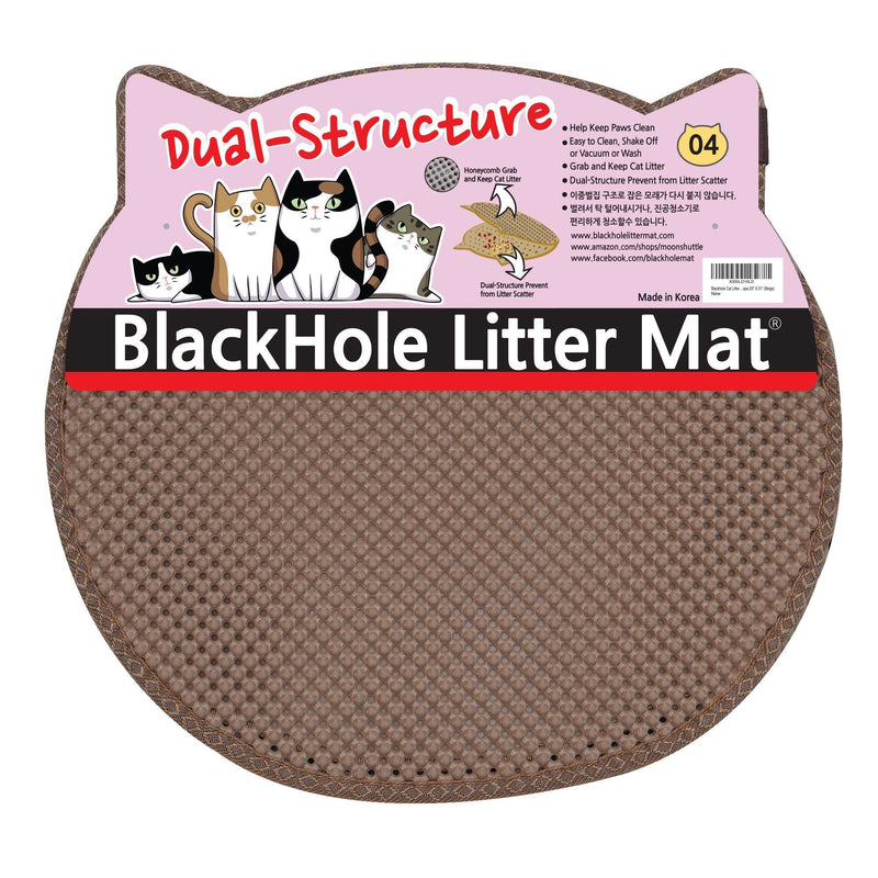 [Australia] - BlackHole Cat Litter Mat - Headshape 23" X 21" Beige 