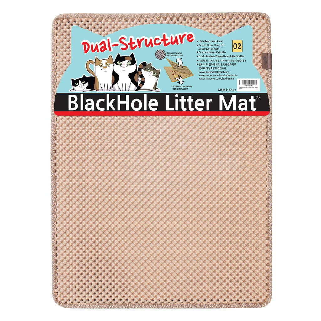 BlackHole Litter Mat Blackhole Cat Litter Mat - Large Size Rectangular 30" X 23" Beige - PawsPlanet Australia
