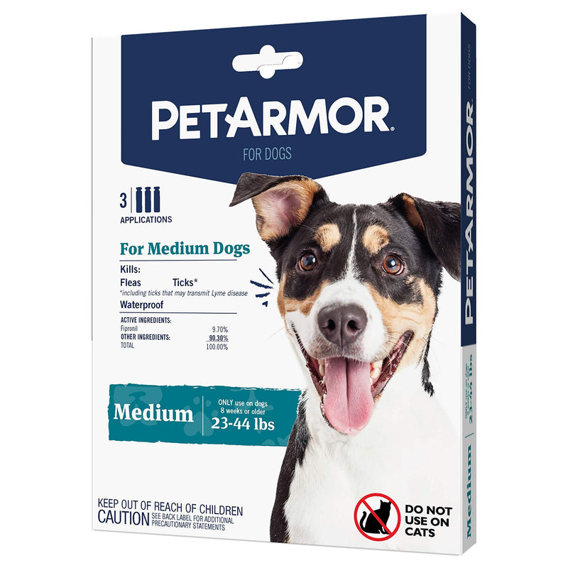 PetArmor for Dogs, Flea and Tick Treatment for Medium Dogs (23-44 Pounds), Includes 3 Month Supply of Topical Flea Treatments - PawsPlanet Australia