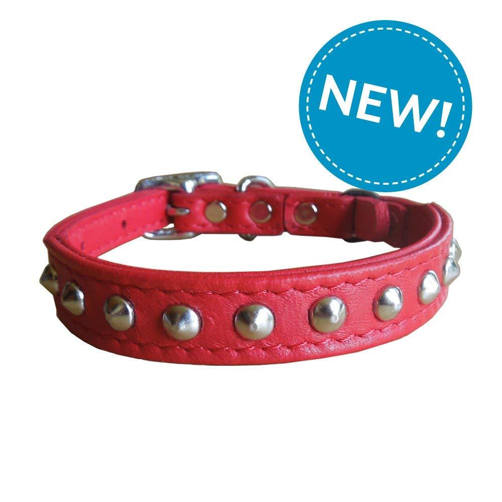 [Australia] - Kitty Planet Outlaw Red Studded Leather Safety Cat Collar 