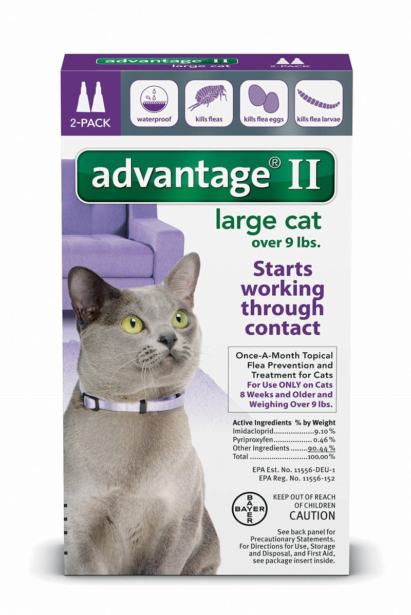 Advantage II Flea Control Large Cat (for Cats Over 9 lbs.) - 2 Month - PawsPlanet Australia