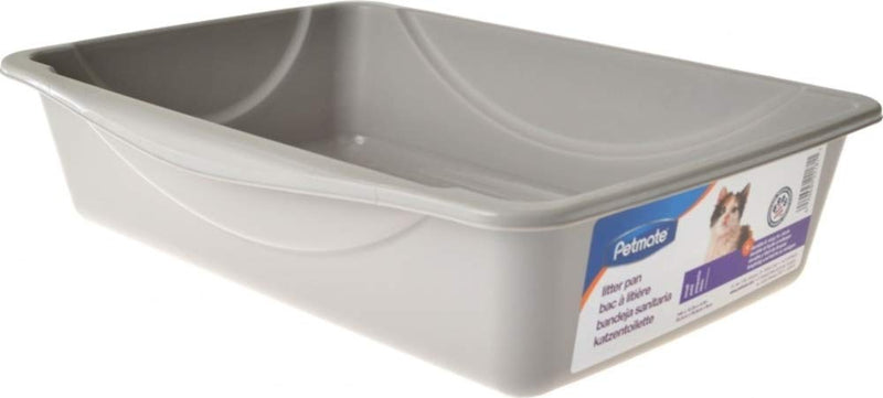 Petmate Open Cat Litter Box,Mouse Grey, Small (14"x10.5"x3.5") - PawsPlanet Australia