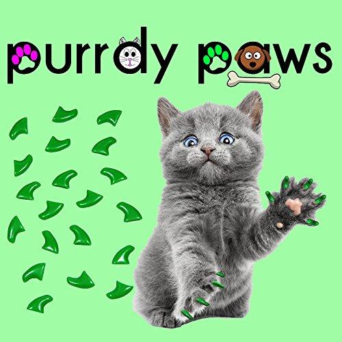 [Australia] - Purrdy Paws 40-Pack Soft Nail Caps for Cat Claws Green Medium 