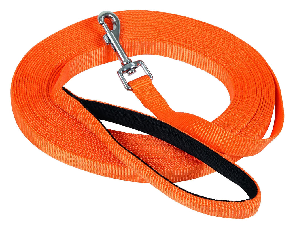 Kerbl Training Leash Towline Miami with Soft Grip, 10 m x 20 mm, Orange - PawsPlanet Australia