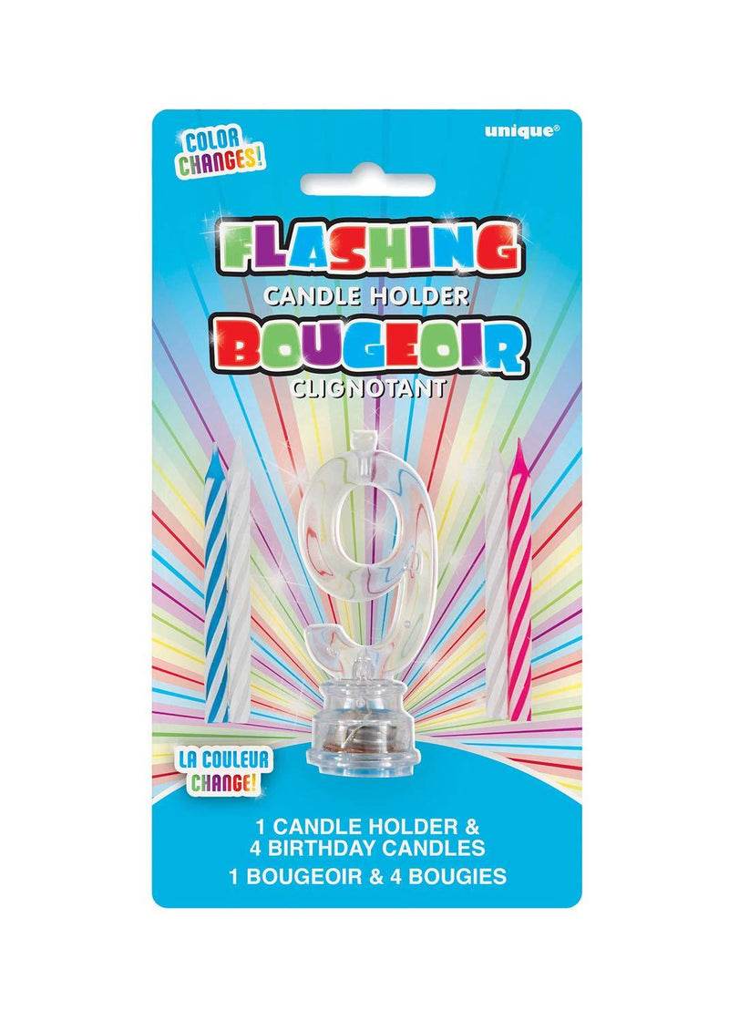 Multicolor Flashing Number 9 Cake Topper & Birthday Candle Set, 5pc - PawsPlanet Australia
