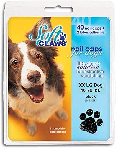 [Australia] - Soft Claws XX Large Black Nail Caps for Dogs 40-70 lbs Canine Paws 