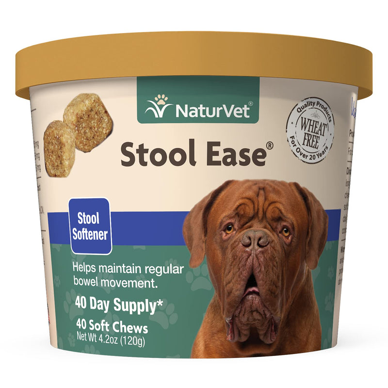 NaturVet – Stool Ease for Dogs – 40 Soft Chews – Helps Maintain Regular Bowel Movements – Enhanced with Sugar Beet Pulp, Flaxseed & Psyllium Husk – 40 Day Supply - PawsPlanet Australia