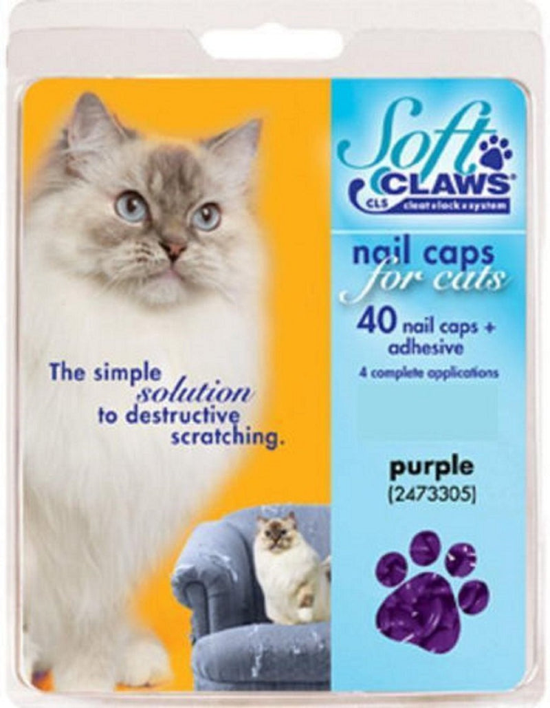 [Australia] - Soft Claws Nail Caps Medium Purple for Cats 9-13 lbs (Non CLS) 