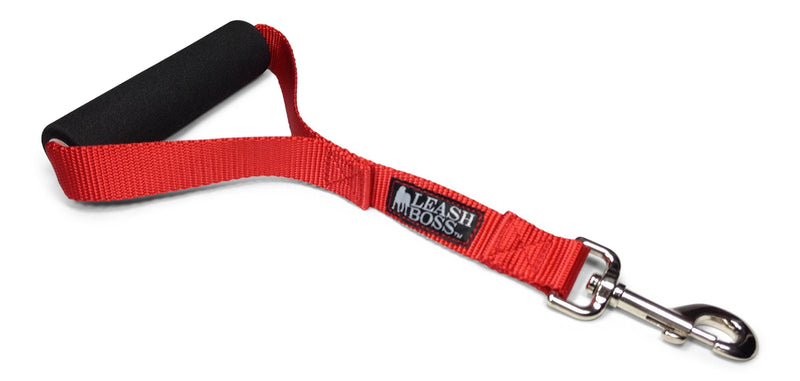 [Australia] - Leashboss Traffic Handler - Short Dog Leash with Traffic Handle for Large Dogs for Double Dog Couplers, Service Dogs, and Training 12 Inch Red 