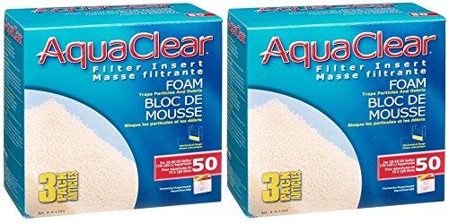 [Australia] - AquaClear 2 Pack of 50 Foam Filter Inserts, 3 Inserts Per Pack 