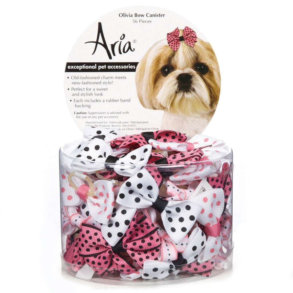 [Australia] - Aria Olivia Bows for Dogs, 56-Piece Canisters 