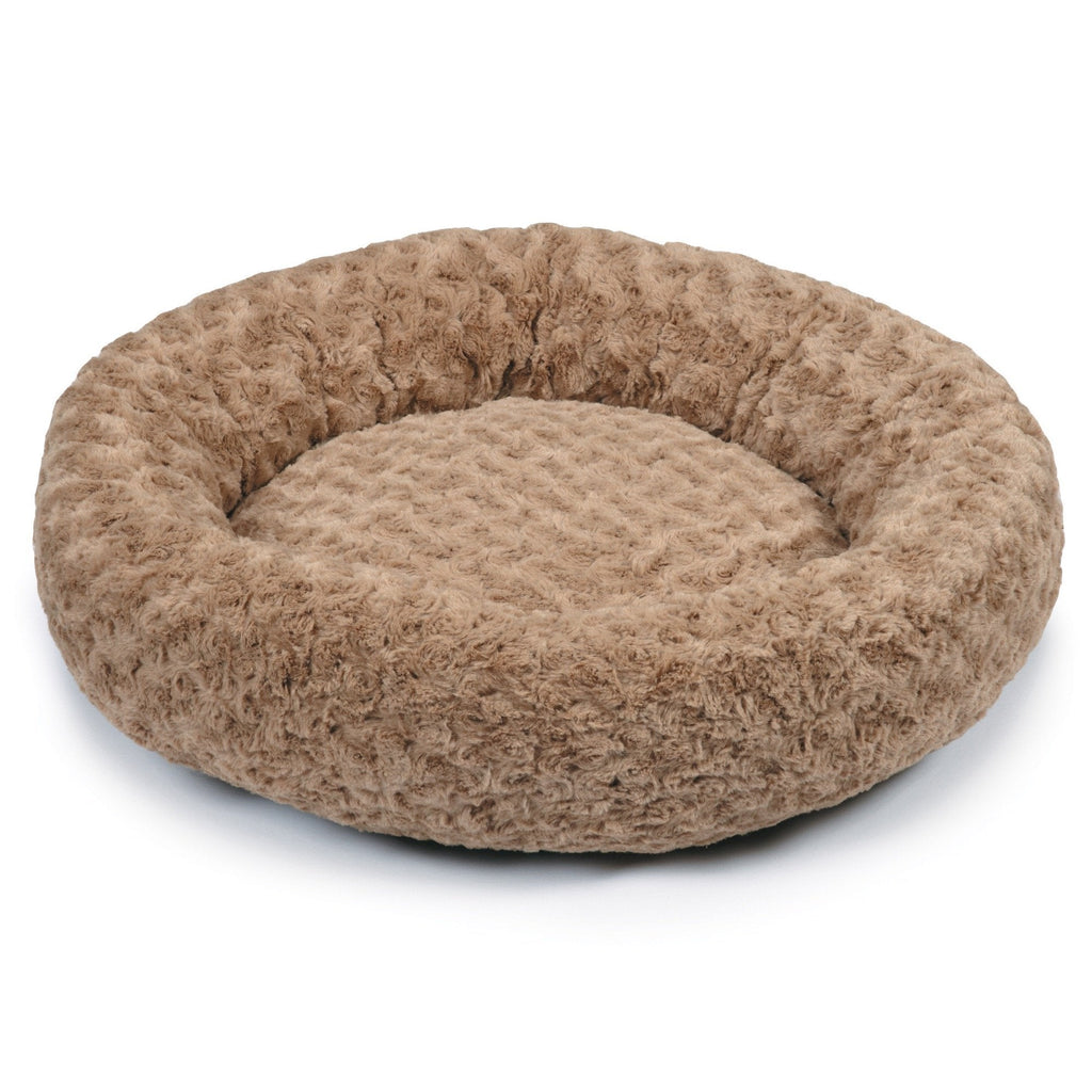[Australia] - Slumber Pet Swirl Plush Donut Beds  -  Soft and Cozy Donut-Shaped Beds for Dogs and Cats - Medium, 24", Oatmeal 