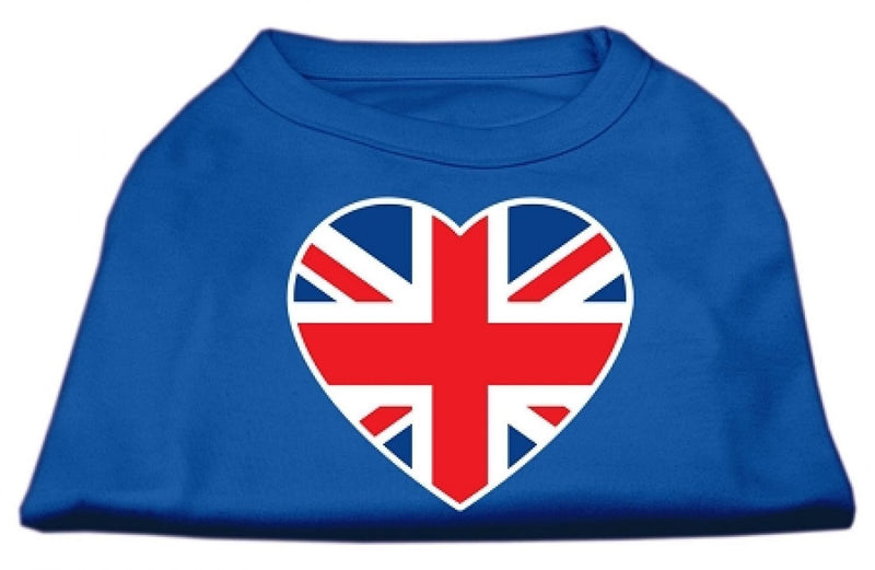 [Australia] - Mirage Pet Products British Flag Heart Screen Print Shirt, XX-Large, Blue 