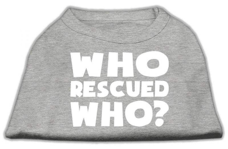 [Australia] - Mirage Pet Products Who Rescued Who Screen Print Shirt, X-Large, Grey 