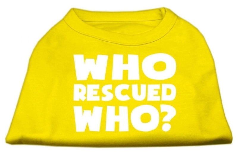 [Australia] - Mirage Pet Products Who Rescued Who Screen Print Shirt, X-Large, Yellow 